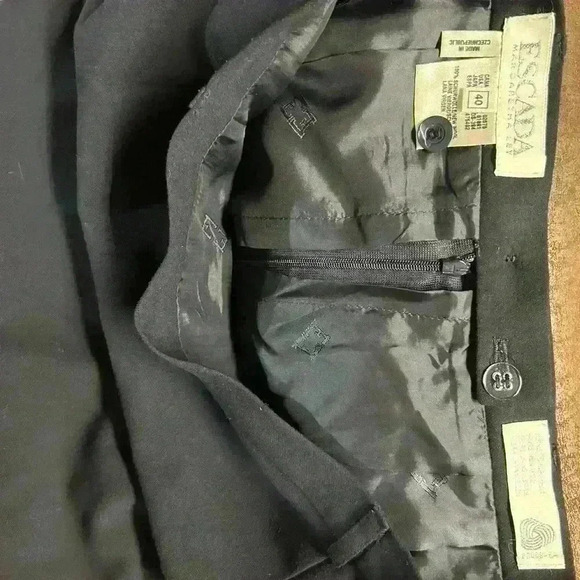 VINTAGE ESCADA by MARGRETHA LEY black wool pencil skirt size 40 from 1990’s - Picture 5 of 6